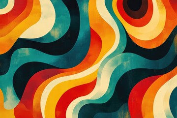 Abstract wavy design with vibrant, warm colors