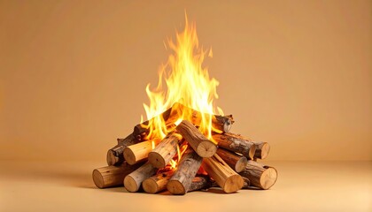 Burning Bonfire with Warm Background.