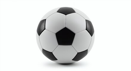 Fototapeta premium Isolated Soccer Ball with Classic Black and White Pattern on White