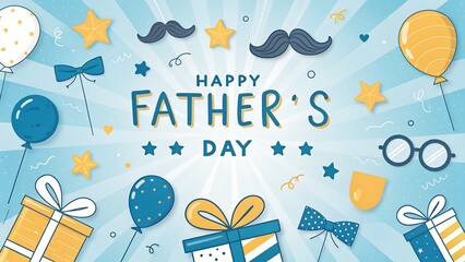 Greeting Card Background – Dad: Our Everyday Hero – Super Dad Illustration – Happy, Loved & Respected Always