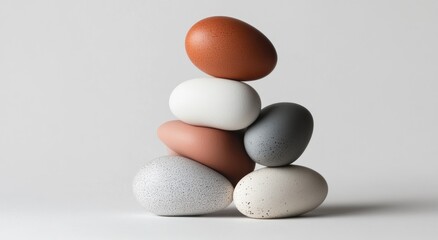 Stacked eggs of various colors (1)