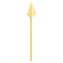 Minimalistic Arrow with Soft Gradients in Pastel Yellow Isolated on Transparent Background