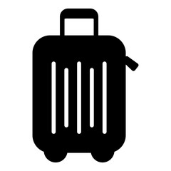 Rolling Suitcase Travel  Icon, with a handle, symbolizing travel or luggage.