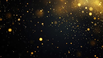 Fototapeta premium Golden particles scattered on a dark background