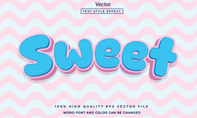 Sweet 3d text effect editable