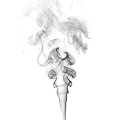 Fototapeta premium Abstract Smoke Photography Swirling Grey Smoke Patterns on White Background, Elegant and Artistic Smoke Image