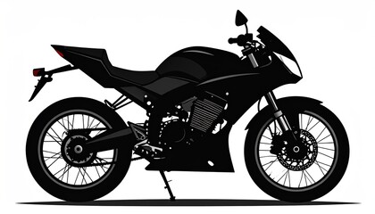 Fototapeta premium Black Motorcycle Side View.