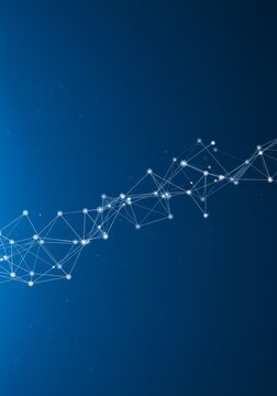 Abstract Digital Network Illustration in Blue Background Modern Technology Concept