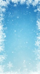 Abstract Winter Background with Snowflakes and Blue Color in Vertical Frame