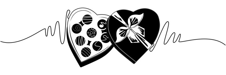 line art with chocolate box for festival