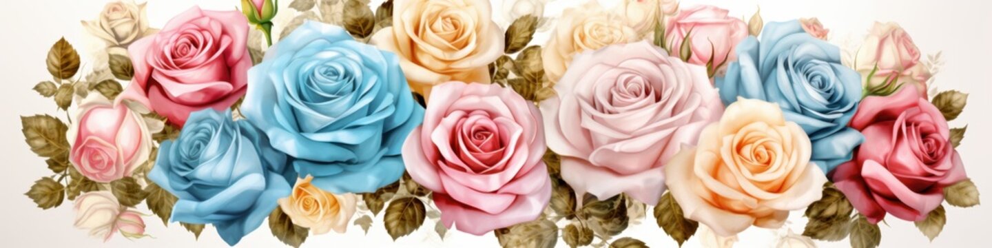 Composizione floreale di rose pastello