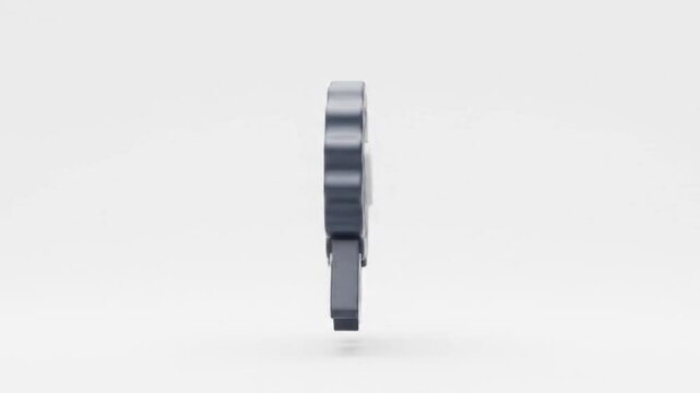 A dark gray rosette with a white check mark on a white background in a rendered image style icon art