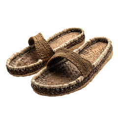 Bohemian Espadrille Sandals with Intricately Woven Isolated on Transparent Background