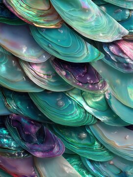 Madreperla: Texture di conchiglie iridescenti