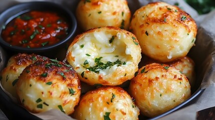 Golden, cheesy bites with melted center.