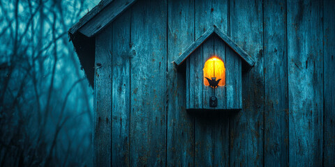 Natural pest control solution features bat house mounted on rustic barn wall, adding charm and functionality to rural setting