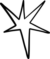 Stylized Spiky Starburst in Loose Hand Drawn Outline