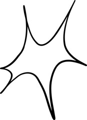 Minimal Line Art Starburst with Organic Curves