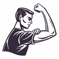 Muscle Arm Vector Design  Printable Gym & Workout Clipart for Digital Downloads 