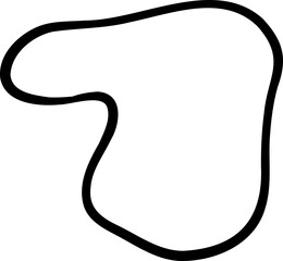 Tall Slanted Blob with Curved Sides in Stylized Line Art
