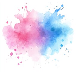 Fototapeta premium Abstract watercolor splash, pink and blue