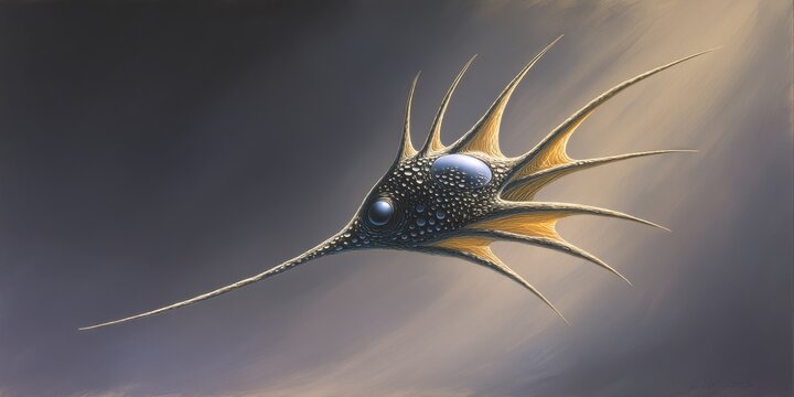 Astronavicella aliena stilizzata, design fantascientifico