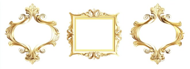 Three ornate gold picture frames (1)