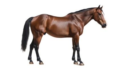 full body of a horse isolated white background
