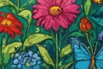 Fototapeta premium Various oil paintings, flowers, roses, peonies, birds, cats, dogs, chrysanthemums, butterflies, and the ocean world
