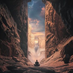 huge building in surreal surrounding