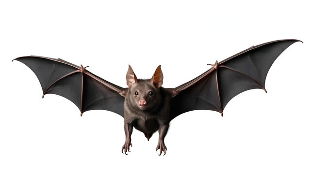 Vampire bat (Desmodus rotundus) isolated on transparent and white background.