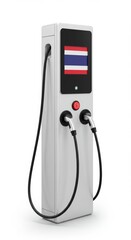 Thailand's electric future: Sleek EV charging station with national flag display