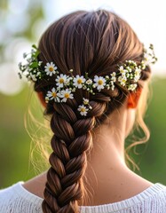 Naklejka premium Floral braided hairstyle (1)
