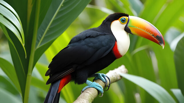 tucan, exotica ave del tropico, esta ubicada en Colombia