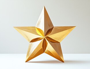 Fototapeta premium Golden star on a white surface