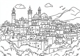 Obraz premium Città Mediterranea in Bianco e Nero