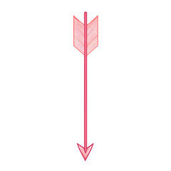 Minimalistic Arrow with a Crisp Outline in Vibrant Isolated on Transparent Background