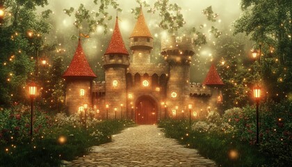 Fototapeta premium Castello incantato nel bosco