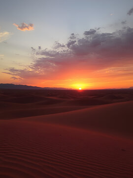 view from Nature and landscapes of dasht e lut or sahara desert at sunset. Middle East desert