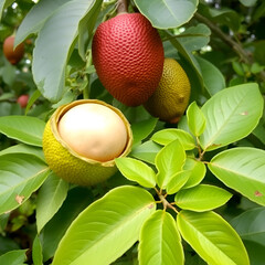 Sapodilla and foliage in the garden it s a great fiber source essential for digestive health heart wellness and weight management