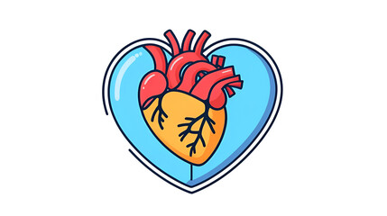 dilated cardiomyopathy cardiology disease color icon vector illustration