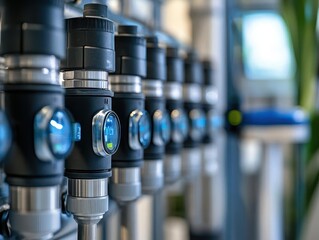 A closeup of water conservation devices in a modern home, Green Tech, Practical and efficient