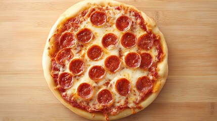 Pepperoni pizza with melted mozzarella, a classic favorite. Simple, tasty, and inviting.
