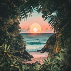 tropical picture of the beach for a cd cover