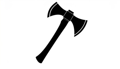 Double Axe Icon with Black Silhouette.