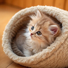 little kitten sleeping AI generated 