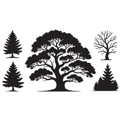 Fototapeta premium set of trees silhouettes