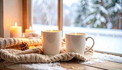 Cozy Winter Window Scene.