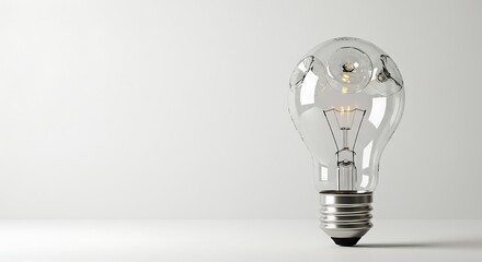 A light bulb made from recycled household items, photographed on a clean white background. Studio lighting with sharp focus and minimal shadows