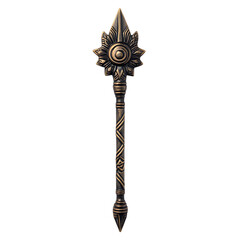 A Bronze Arrow with Celtic Sun Chariots Solar Deity Isolated on Transparent Background